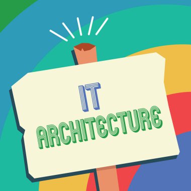 Mimariyi gösteren metin işareti. Genel yapı sürecine kavramsal fotoğraf mimarisi uygulanır