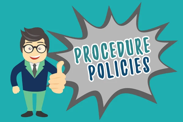 Writing note showing Procedure Policies. Business photo showcasing Steps to Guiding Principles Rules and Regulations — Stock Photo, Image