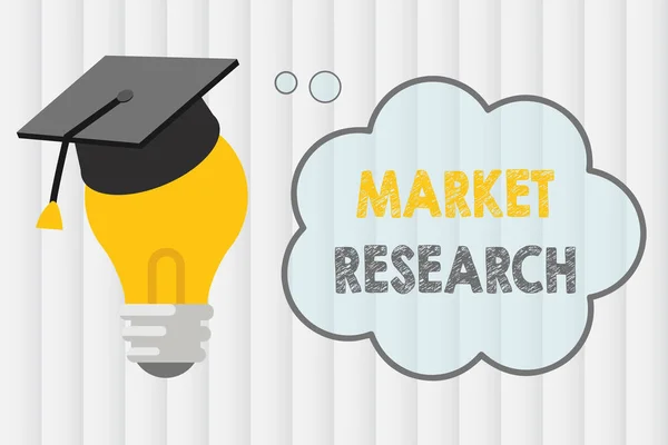 Signo de texto que muestra Market Research. Foto conceptual La acción de recopilar información sobre los consumidores —  Fotos de Stock