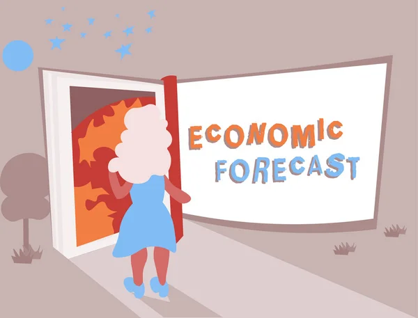 Conceptual hand writing showing Economic Forecast. Business photo text Process of making predictions about the economy condition — Stock Photo, Image