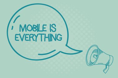 Metin işaret cep olduğunu her şeyi gösteriyor. Kavramsal fotoğraf Handheld bilgisayar aygıt bir planlayıcısı cüzdan Organizatör