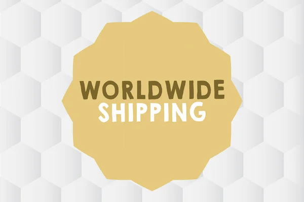 Conceptual hand writing showing Worldwide Shipping. Business photo showcasing Sea Freight Delivery of Goods International Shipment — Stock Photo, Image