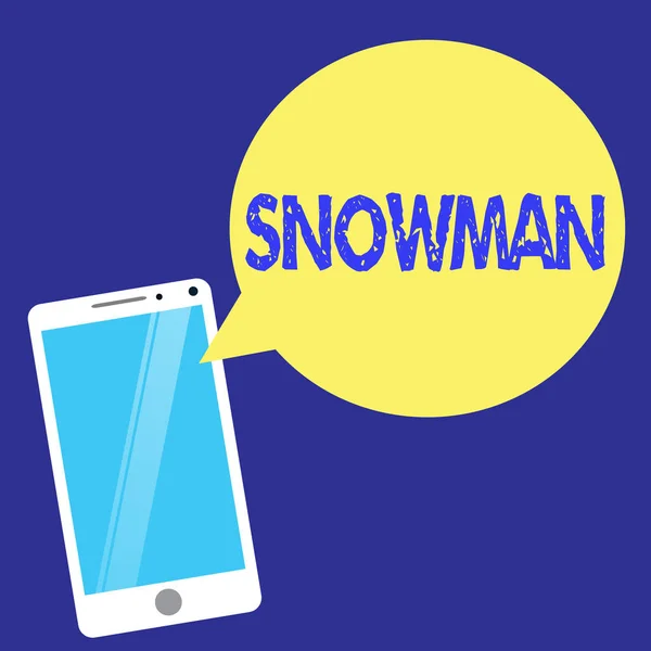 Signo de texto que muestra a Snowman. Foto conceptual Representación de la figura huanalysis creada con nieve comprimida — Foto de Stock