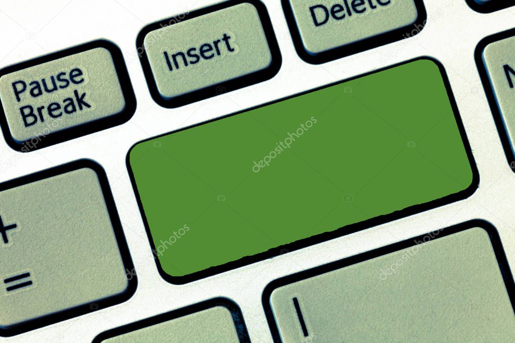 Design business concept Empty template copy space text for Ad website isolated Keyboard key Intention to create computer message, pressing keypad idea