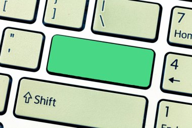 Tasarım iş boş kopya alanı metin reklam Web sitesi tanıtım için Banner şablon klavye tuşuna basarak tuş takımı fikir bilgisayar iletisi oluşturmak için niyet izole