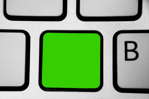 Design conceito de negócio Espaço vazio cópia moderno abstrato fundo Teclado verde chave Intenção criar computador computação documento de reflexão — Fotografia de Stock