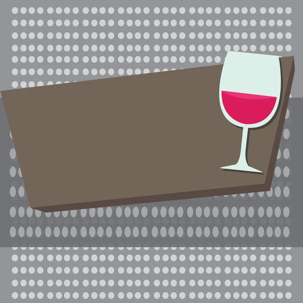Projeto plano negócio Vector Ilustração Modelo vazio para Layout para convite cartão promoção cartaz voucher Halftone Goblet copos Metade preenchido com vinho em forma retangular —  Vetores de Stock
