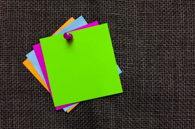 İş boş şablonu izole Minimalist grafik düzeni şablonu kağıt notları önemli hatırlatmalar iletişim fikirleri iletileri Jüt arka plan reklam için