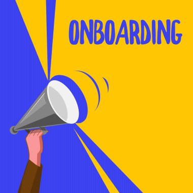 Word metin yazma Onboarding. İş kavramı yeni bir çalışan bir örgüt haline entegre eylem süreci için