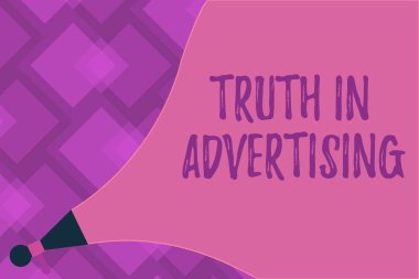 Gerçek reklam gösterilen Not yazma. Uygulama dürüst reklam tanıtım Propaganda vitrine iş fotoğraf