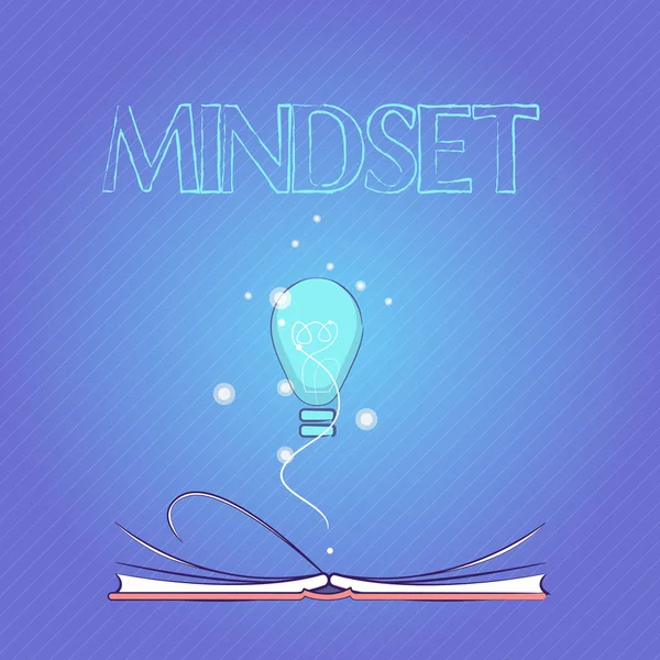 Word writing text Mindset. Business concept for Established set of attitudes held by someone Positive attitude — Stock Photo, Image