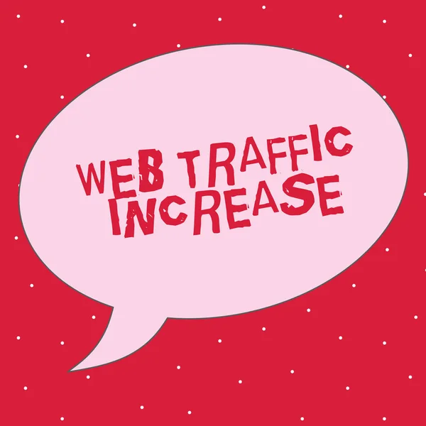 Word writing text Web Traffic Increase. Business concept for Expand Visitors to a Websitea number of Visits
