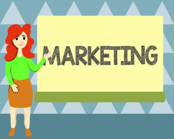 Escritura Mano Texto Marketing Concepto Que Significa Acción Negocio Promoción — Foto de Stock