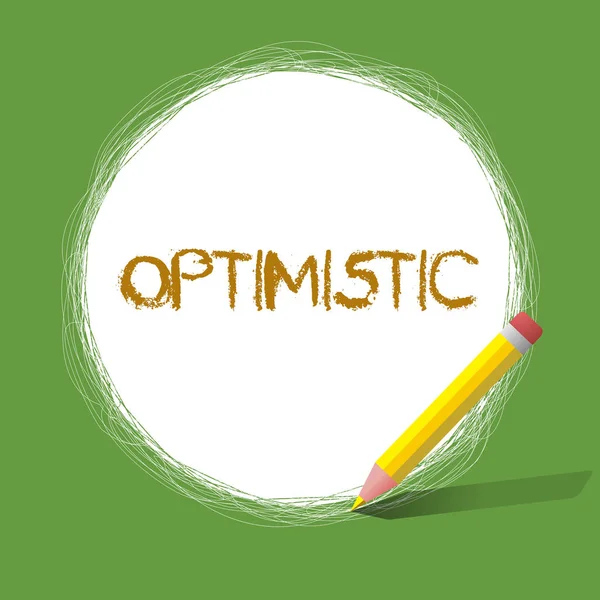 Handschriftlicher Text optimistisch. Konzept bedeutet Hoffnung und Zuversicht für das zukünftige positive Denken — Stockfoto