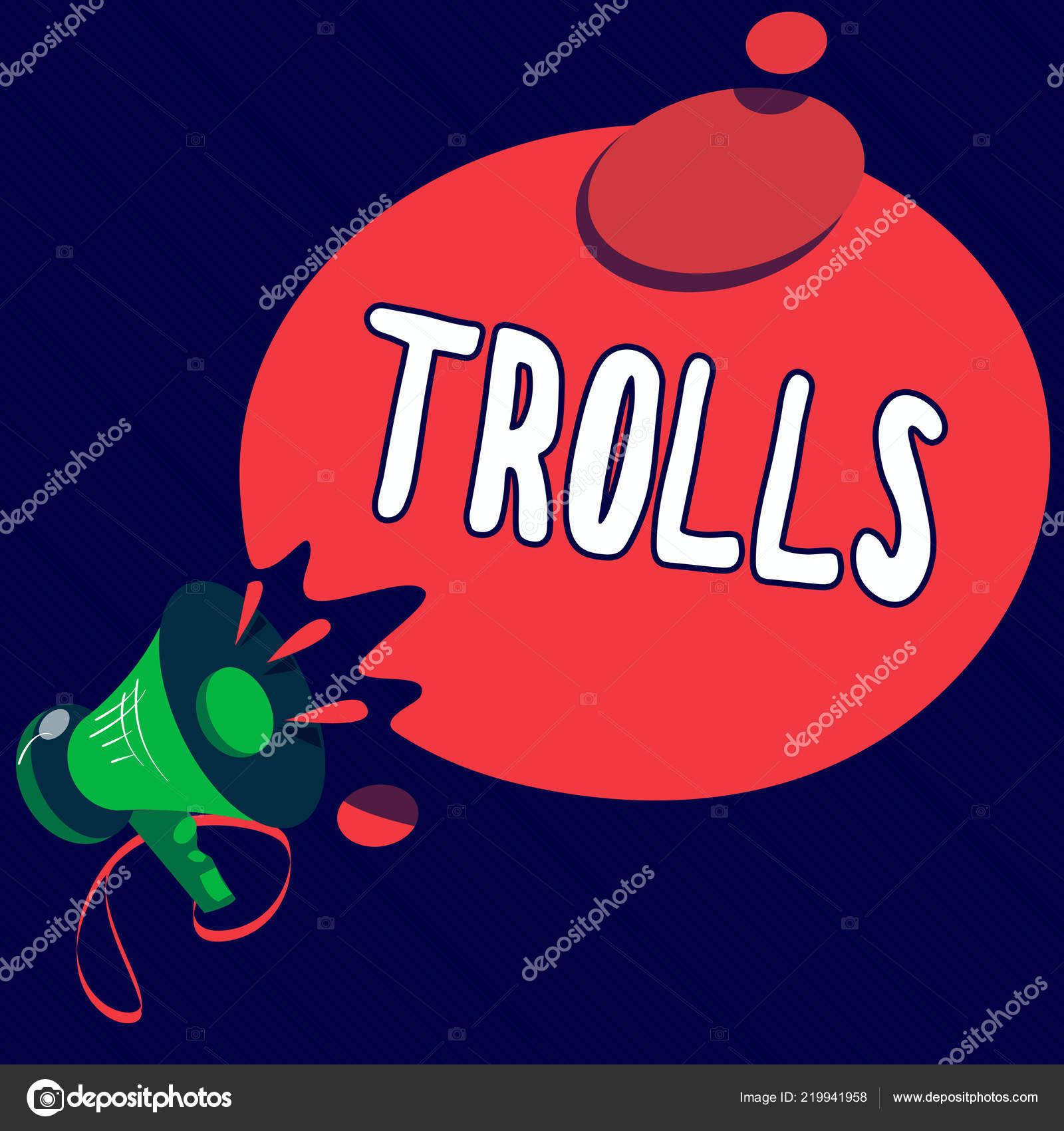 Foto de Trolls De Texto Manuscrito Conceito Significa Pessoa De