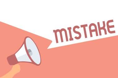 Hata yazma el yazısı metin. Doğruluk yanlış yanlış başarısız megafon hoparlör konuşma eksikliği önemli mesajı yüksek sesle konuşma kabarcıklar doğru değil bir şey anlam kavramı.