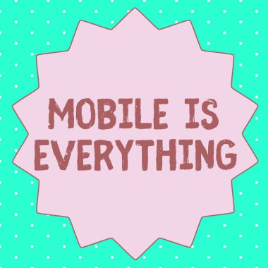 Metin işaret cep olduğunu her şeyi gösteriyor. Kavramsal fotoğraf Handheld bilgisayar aygıt bir planlayıcısı cüzdan Organizatör