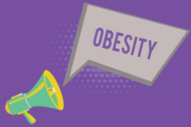 Obezite gösterilen metin işareti. Kavramsal fotoğraf tıbbi durum vücut yağ birikmiş sağlık sorunu fazlalığı