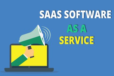 SaaS yazılım hizmet olarak yazma el yazısı metin. Kavramı, bulut anlamına gelen Internet üzerinden App tabanlı
