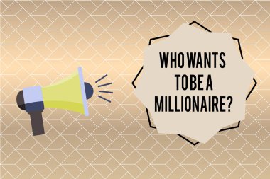 Handwriting text writing Who Wants To Be A Millionaire question. Concept meaning Game of fortune Guranteed money clipart