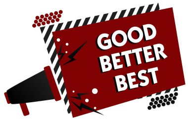 Kavramsal el iyi daha iyi en iyi gösterilen yazma. İş fotoğraf metin artış kalite iyileştirme başarı mükemmellik birden çok metin kırmızı model dikdörtgen saç ses hoparlör tasarımı.