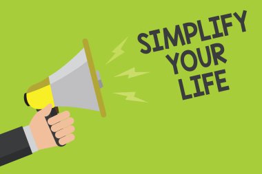 El yazısı metin basitleştirin hayatını. Uyarı sinyalizasyon göstergesi fikir endişe verici kolay şekilde Organize duyuru sembolü hoparlör gün işinizi yönetmek anlam kavramı al.