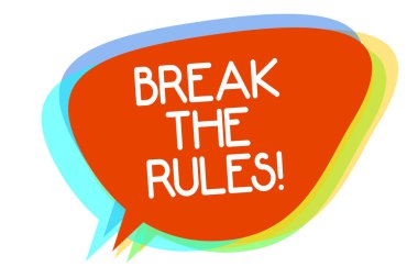 Kavramsal el Break The Rules gösterilen yazma. İş değişiklikleri yapın fotoğraf vitrine her şeyi farklı isyan Reform çok satırlı metin katmanı tasarım kırmızı model arka plan düşünüyorum.