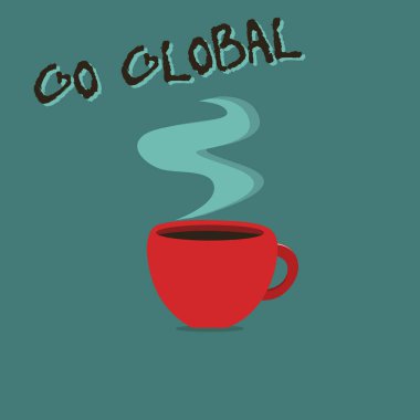 Kavramsal el gitmek küresel gösterilen yazma. İş ile ilgili ya da kapsayan fotoğraf vitrine bütün bir şey veya grup şeylerden