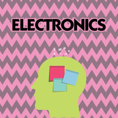 Elektronik gösterilen metin işareti. Kavramsal fotoğraf devreleri veya transistör mikroçip dijital aygıt kullanan aygıtları