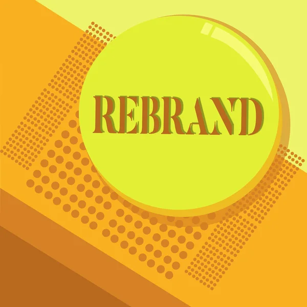 Texte d'écriture de mot Rebrand. Concept d'entreprise pour Changer l'image de l'entreprise Stratégie marketing — Photo