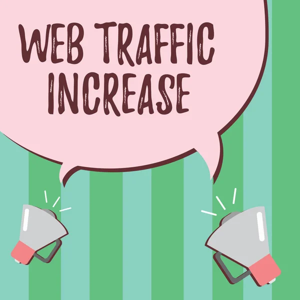 Word writing text Web Traffic Increase. Business concept for Expand Visitors to a Websitea number of Visits