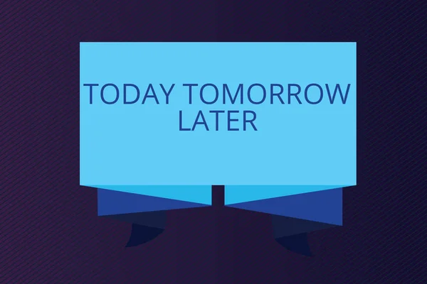 明日以降今日のテキストの書き込みを単語します。現在現在将来すぐにその後次のビジネス コンセプト — ストック写真