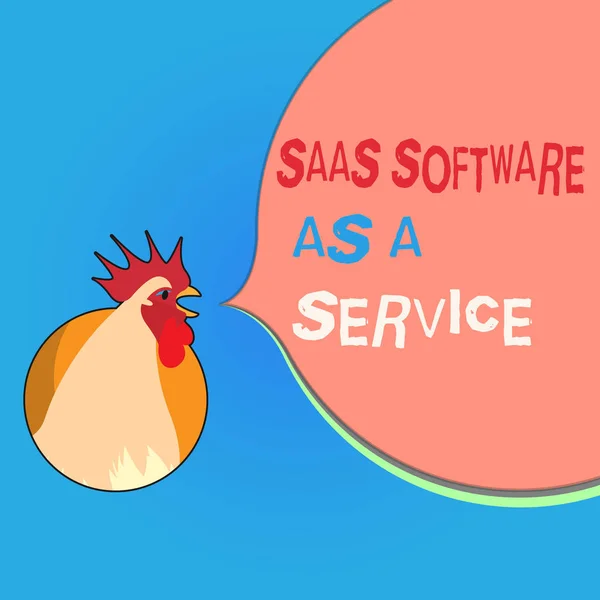 Schrijven van notitie weergegeven: Saas Software As A Service. Zakelijke foto presentatie van het gebruik van cloud based App via het Internet — Stockfoto