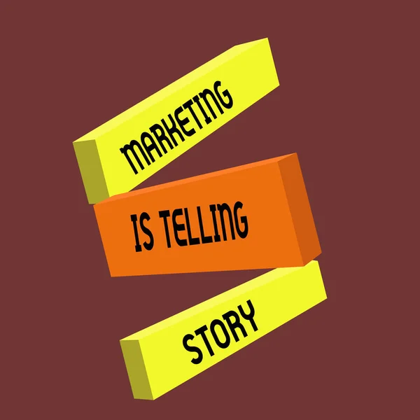 Escritura manual conceptual que muestra que el marketing es contar historias. Texto de la foto comercial Inhala vida en el producto o servicio de la marca —  Fotos de Stock