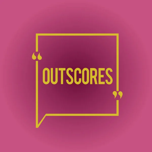 Nota Scrittura Che Mostra Outscore Business Photo Showcase Punteggio Più — Foto Stock