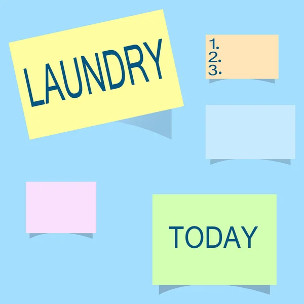 Palavra escrita texto Lavandaria. Conceito de negócio para quarto para limpeza de máquinas de lavar roupa Os tecidos de roupa precisam ser lavados — Fotografia de Stock