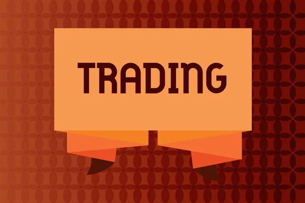 Scrittura di testi a mano Trading. Concetto significato Azione di acquisto di servizi di vendita di beni correlati al mercato Forex — Foto Stock