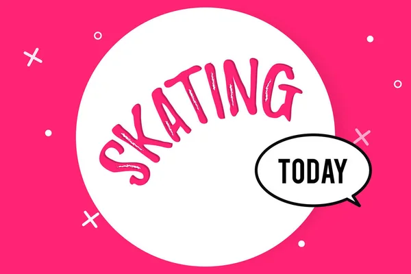 Palabra escribiendo texto Patinaje. Concepto de negocio para Acción de patines Deporte divertido Actividad de patinadores Ejercicio Recreativo —  Fotos de Stock