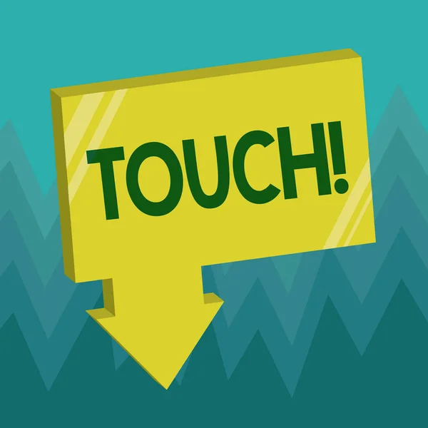 Escritura manual conceptual que muestra Touch. Mango de escaparate de fotos comerciales para interferir con alter affect Contacto con Smartphone — Foto de Stock