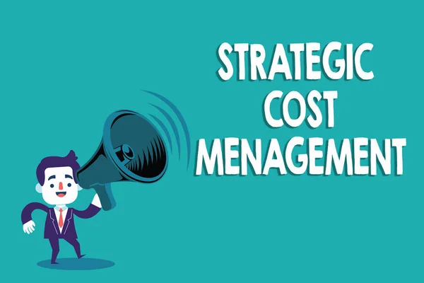 Conceptuele hand schrijven tonen van strategisch Management van de kosten. Zakelijke foto tekst combineren Decision Making met de budgettering van de uitgaven — Stockfoto