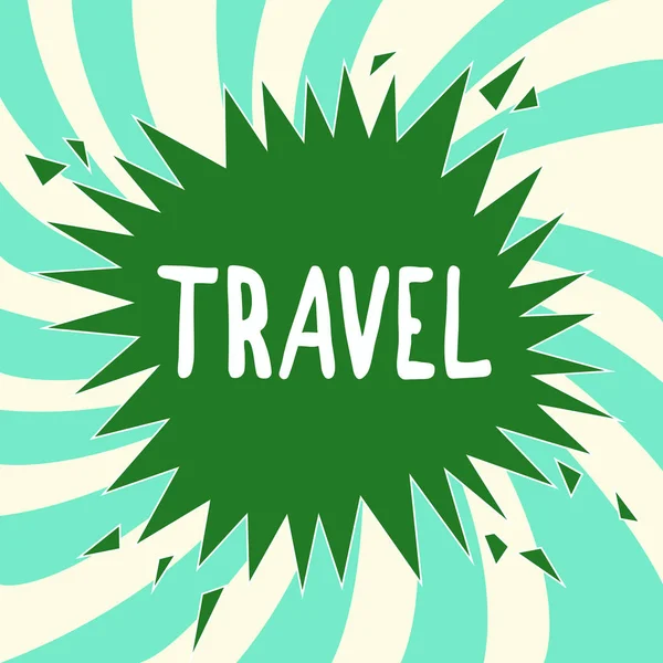 Escrevendo um bilhete mostrando Travel. Exibição de fotos de negócios fazer viagem tipicamente de algum comprimento fora ou dentro de seu país — Fotografia de Stock