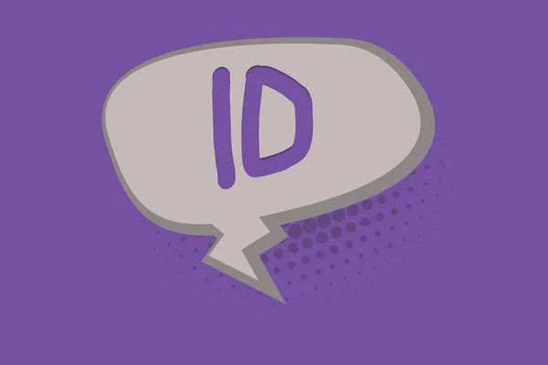 Handwriting text Id. Concept meaning A card or document that serves to identify a demonstrating Proof of identity — Stock Photo, Image