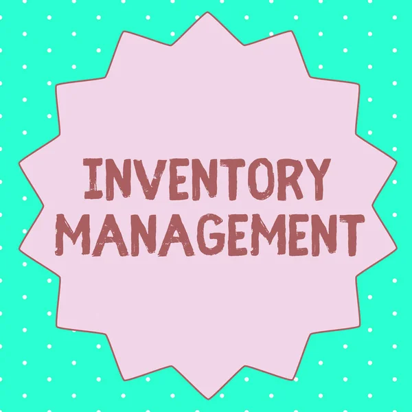 Text sign showing Inventory Management. Conceptual photo Overseeing Controlling Storage of Stocks and Prices