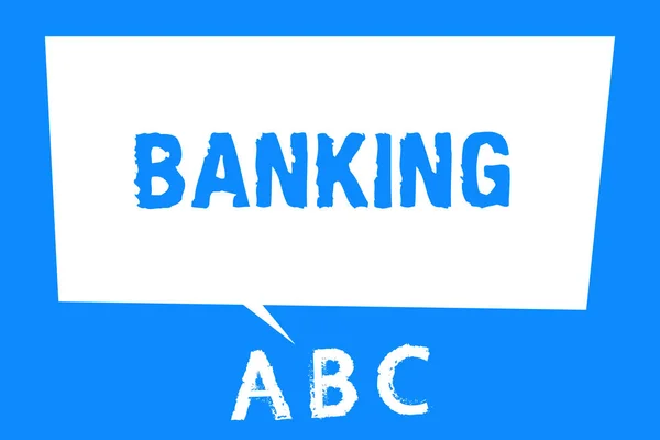 Segnale di testo che mostra Bancario. Foto concettuale Business condotto o servizi offerti dalla banca Finanza correlati — Foto Stock