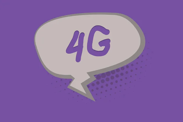 A kézírás szöveg 4g. Koncepció, azaz mobil kommunikáció szabványos vezeték nélküli internet-hozzáférés egy nagyobb sebességgel — Stock Fotó