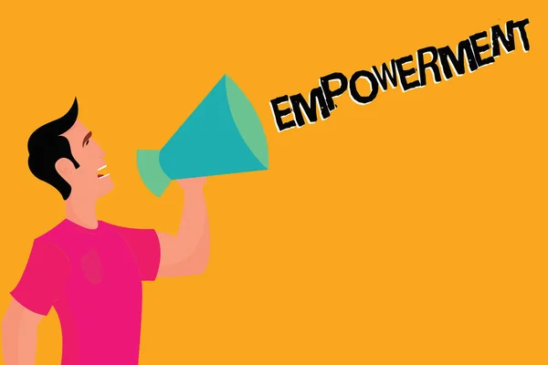 Text sign showing Empowerment. Conceptual photo Authority or power given to someone for doing something — Stock Photo, Image