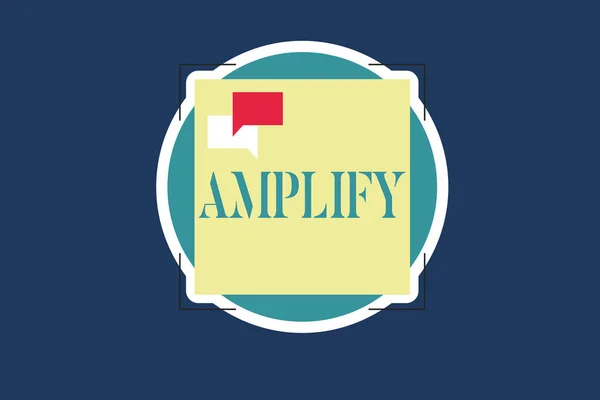 Szöveg jel Amplify mutatja. Fogalmi fénykép, hogy valami nagyobb hangosabb növekszik a kötet használ erősítő — Stock Fotó