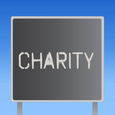 Word metin yazma sadaka. İş kavramı organizasyon sağlamak için yardım ihtiyacı olan desteği göstermek için para toplamak