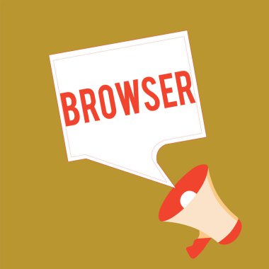 Kavramsal el tarayıcı gösterilen yazma. Bilgisayar programı grafik kullanıcı arabirimini görüntüleme Html dosyaları vitrine iş fotoğraf