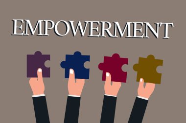 Conceptual hand writing showing Empowerment. Business photo text Authority or power given to someone for doing something clipart